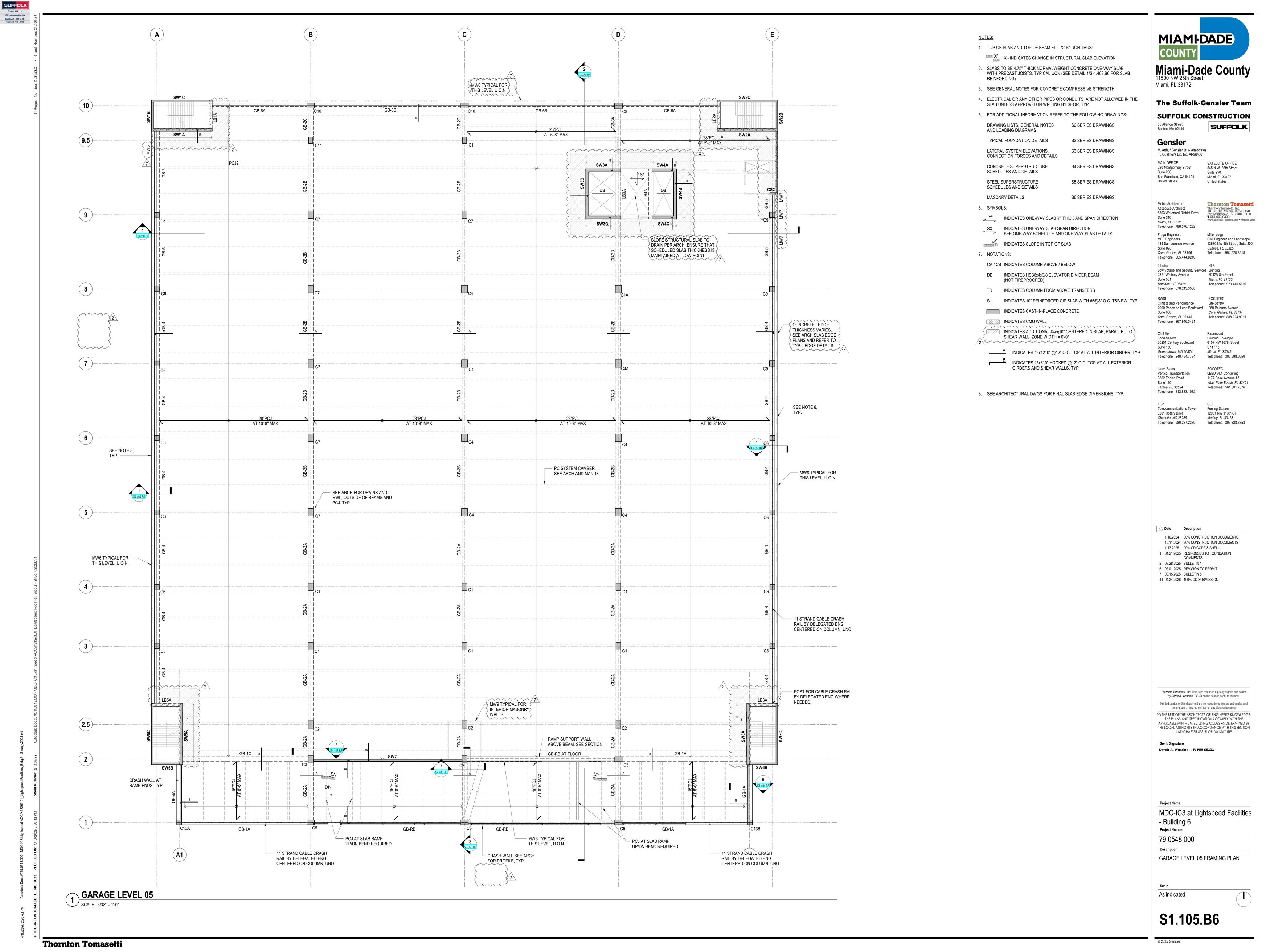 S1.105.B6 structural framing plan
